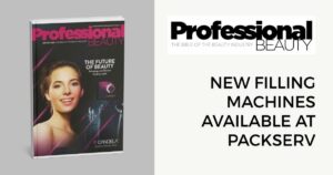 Blog cover image titled "New Filling Machines Available at Packserv," featuring advanced filling machinery for packaging solutions.