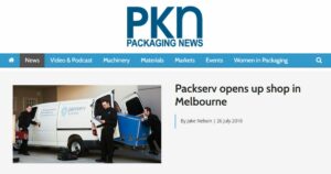 Blog cover image titled "Packserv Opens Up in Melbourne," featuring the expansion of Packserv’s operations to Melbourne.