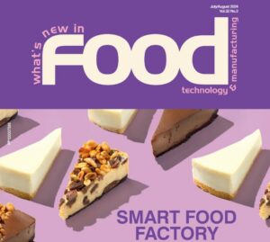 Cover of the July/August 2024 issue of 'What's New in Food Technology & Manufacturing' featuring Packserv's advancements in packaging technology.