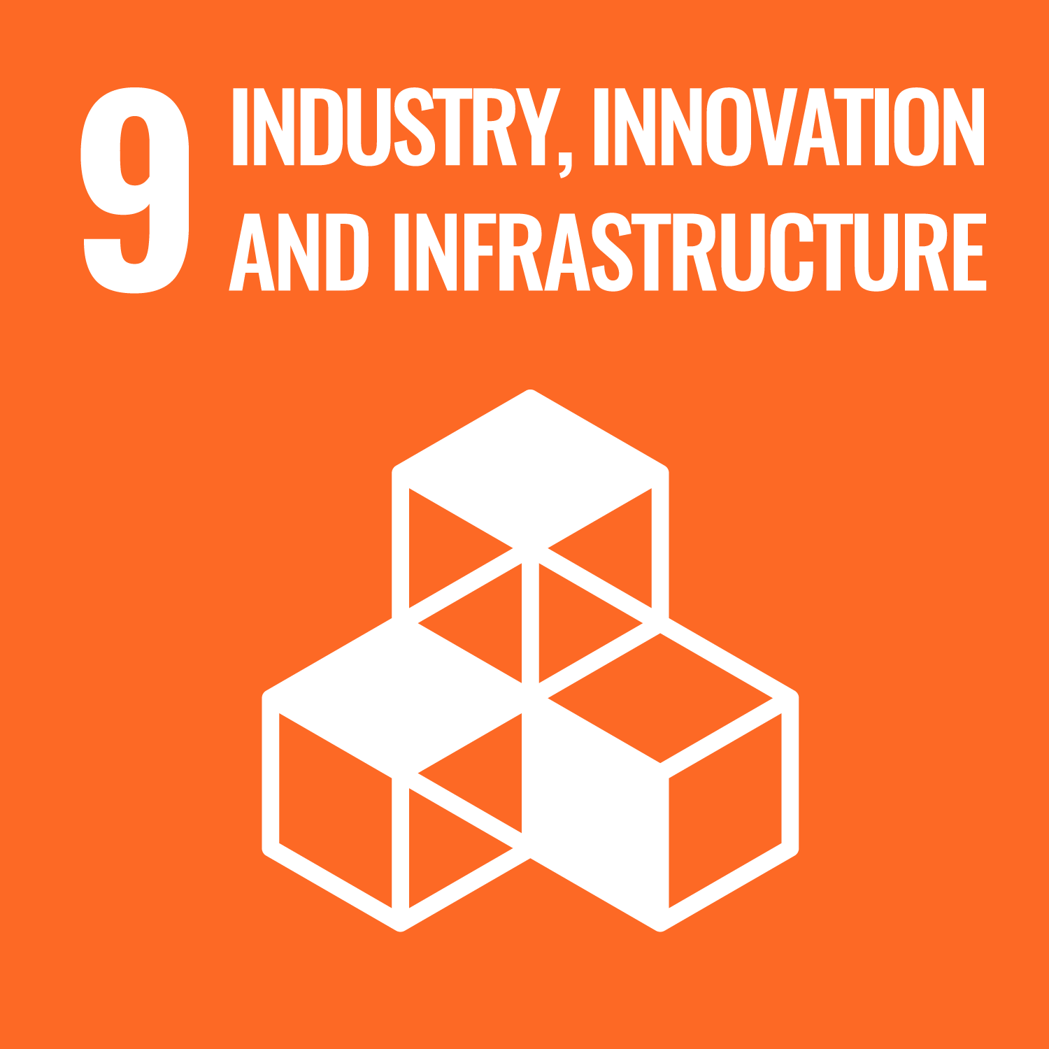 Visual representation of Goal 9: Industry, Innovation, and Infrastructure, with icons and graphics related to sustainable development.