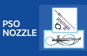 Blog cover image titled "Why Choose Inward or Outward Opening PSO Nozzles?" featuring nozzles used in packaging machinery.