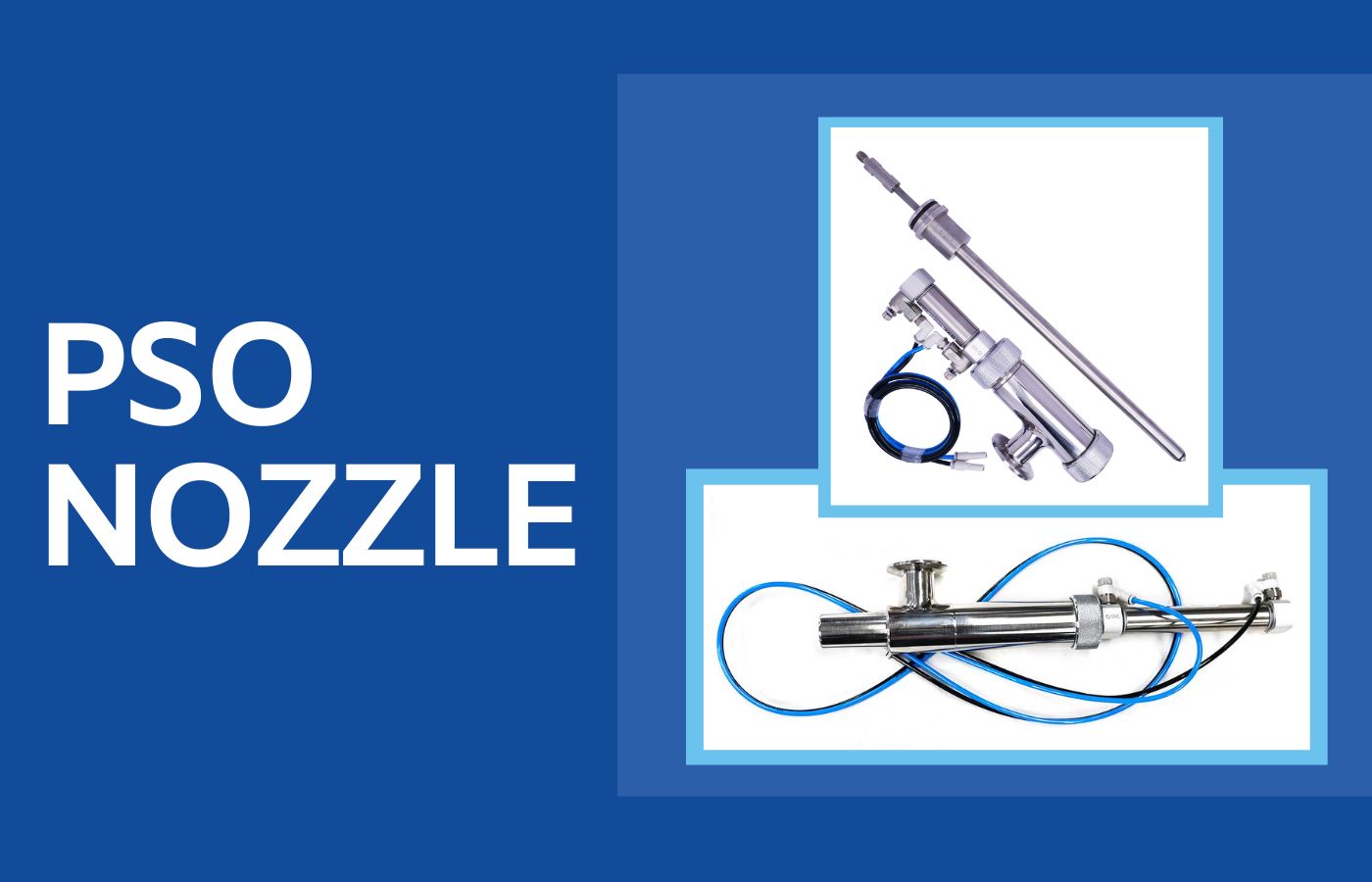 Blog cover image titled "Why Choose Inward or Outward Opening PSO Nozzles?" featuring nozzles used in packaging machinery.