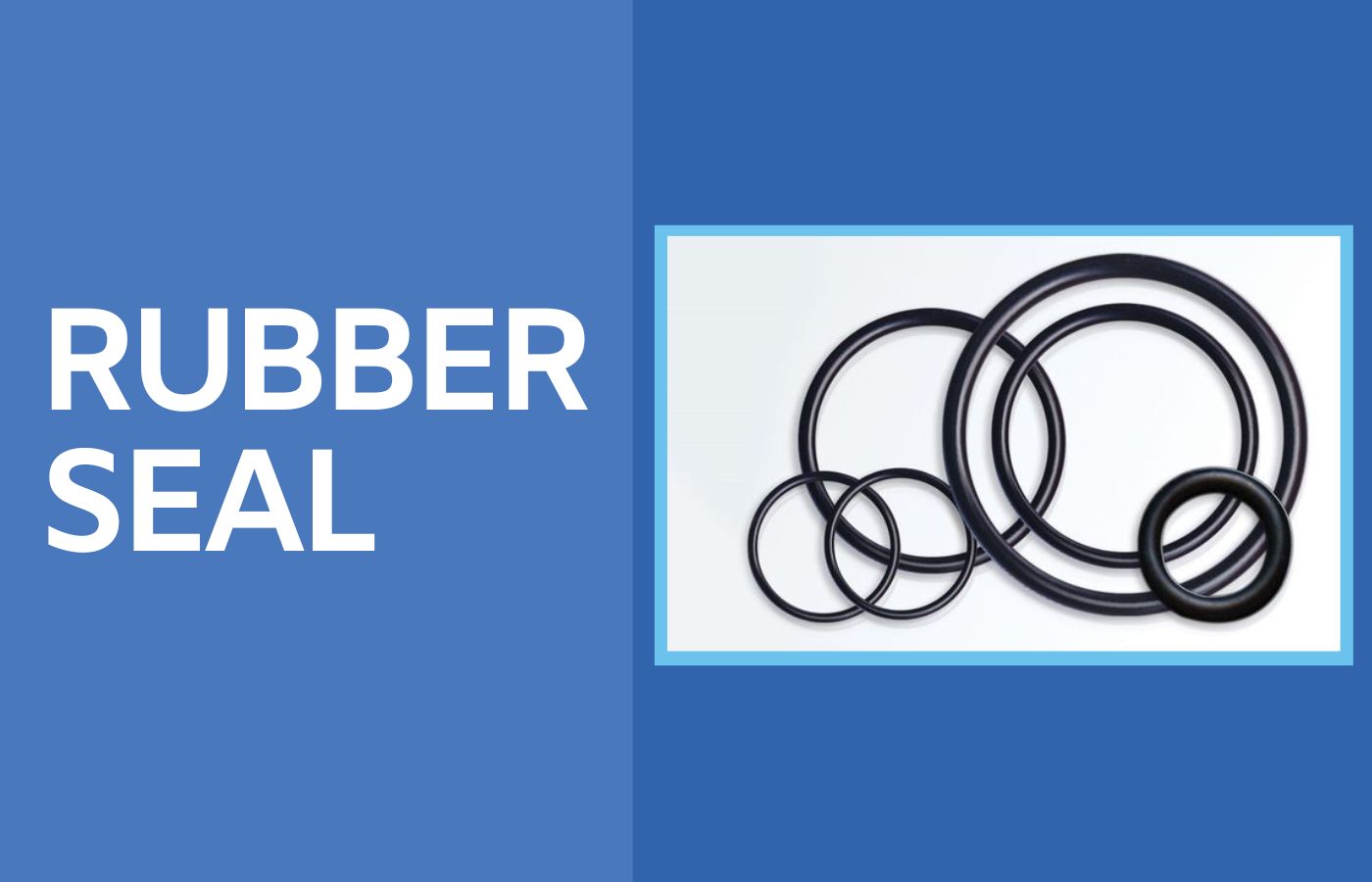 Blog cover image titled "Choosing the Right Rubber Seal Compounds in the Food and Beverage Industry," featuring rubber seals used in industrial machinery.