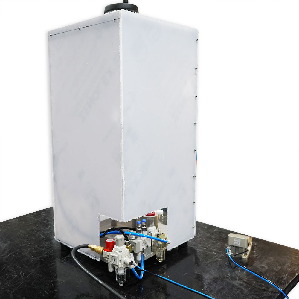 PCM-1 bench model capper with optional safety guard in operation.